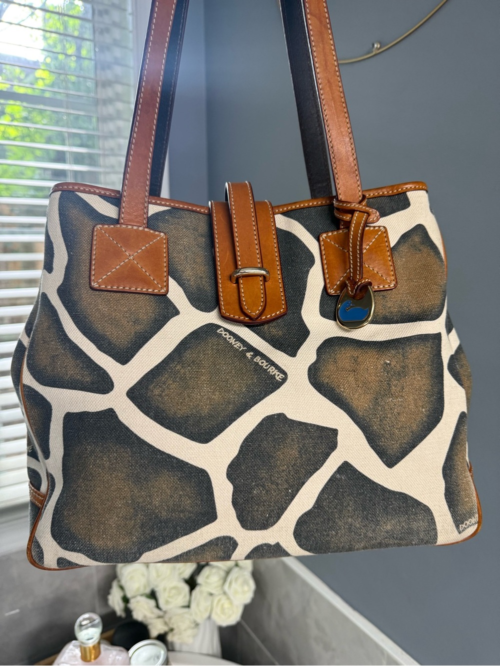 Vintage Dooney & Bourke Giraffe-Print Tote (Y2K-ERA)